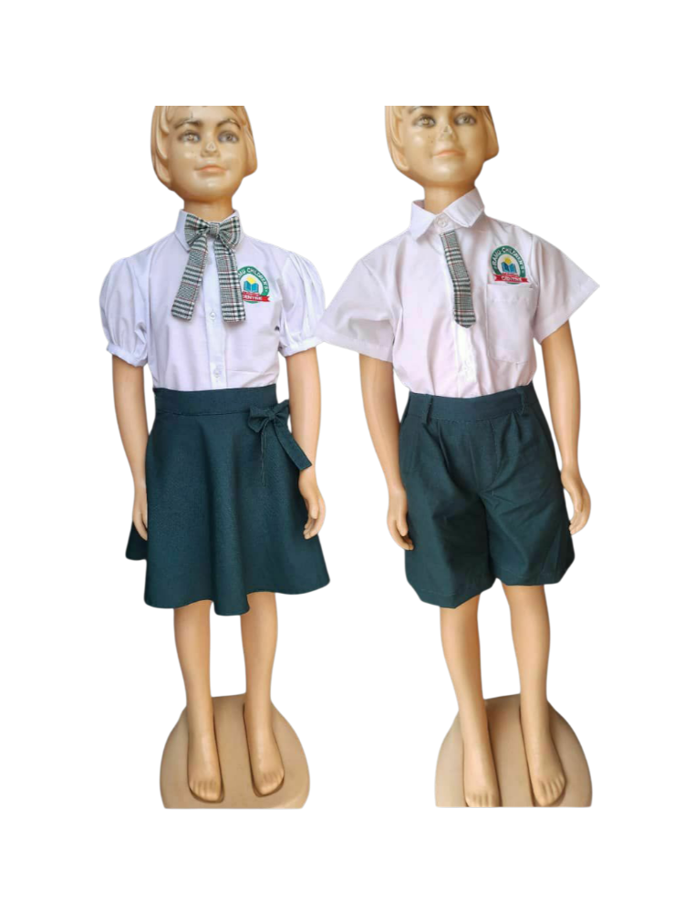 classic white & navy school uniform set
