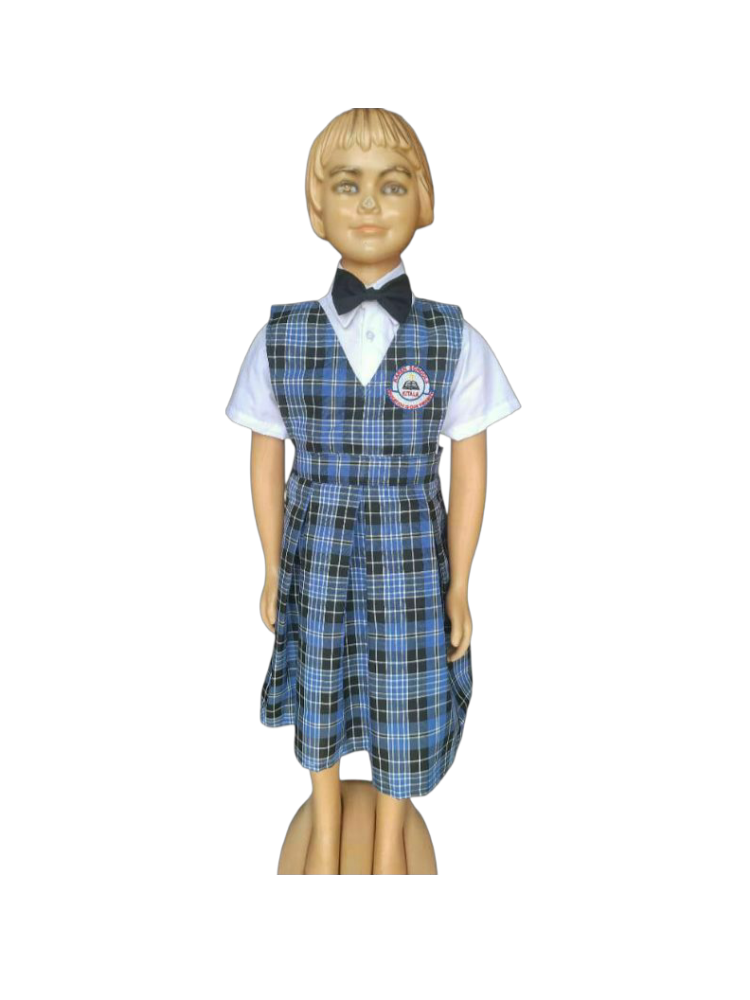 blue plaid pinafore uniform set