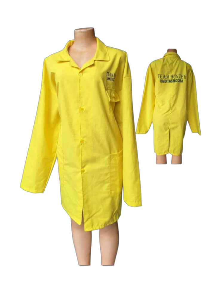 yellow industrial work coat