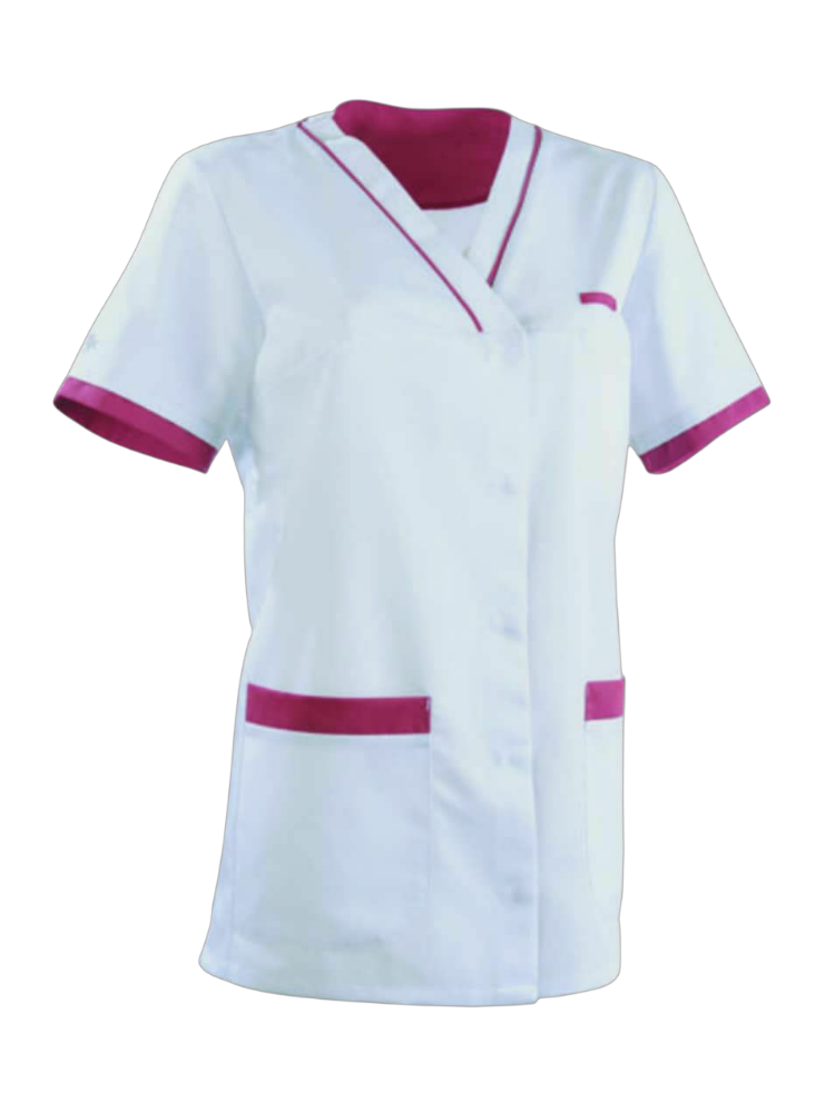 health sector tunic (white with pink trim)