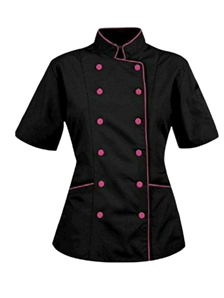 chef jacket (black & pink)