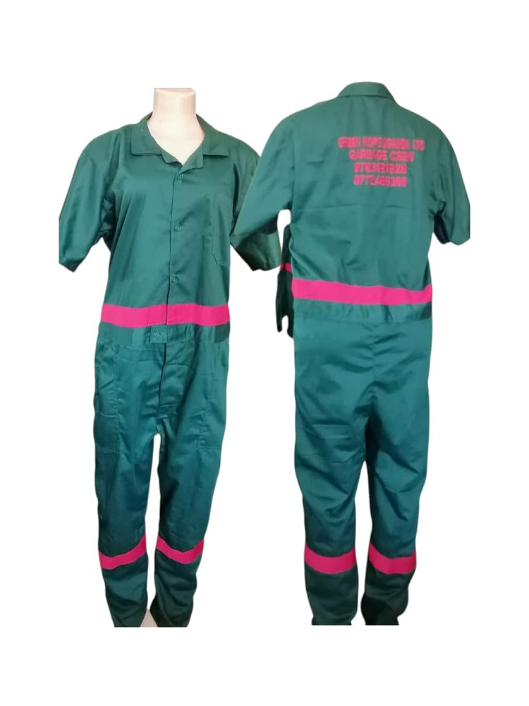 heavy duty green workwear overalls